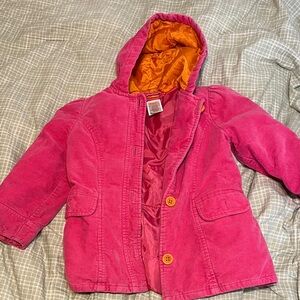Gymboree Pink Puffer Jacket with Orange Hood
